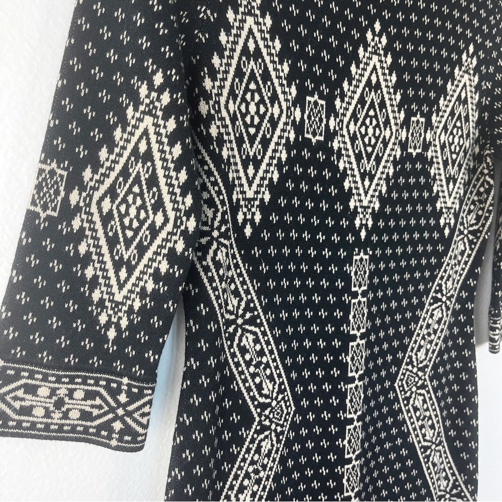 Saks Fifth Avenue Sweater Dress Black Tan Size Small - Picture 10 of 12